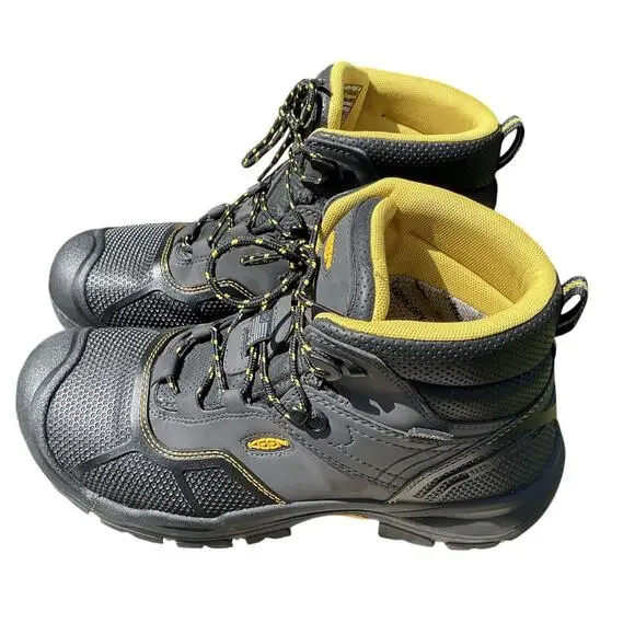 KEEN Utility Work Boots Men 12 Steel Toe Waterproof Gray Yellow EH ASTM USA made